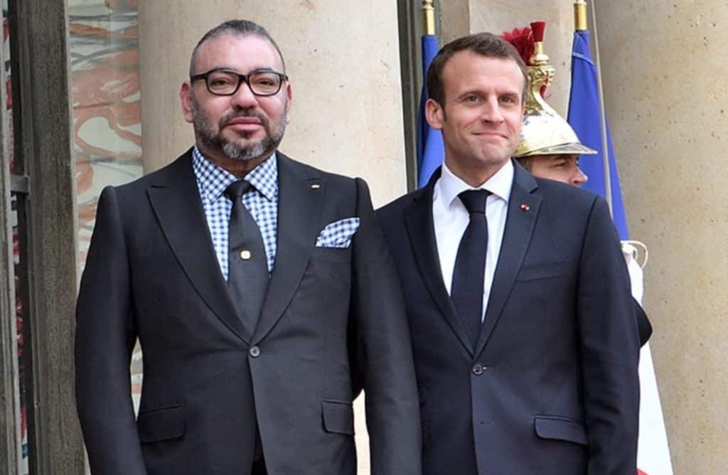 Le roi du Maroc Mohamed VI et Emmanuel Macron